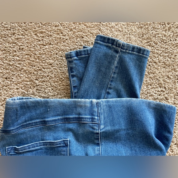 Soft Surroundings stretch pullon blue jeans distressed faded - Picture 9 of 16